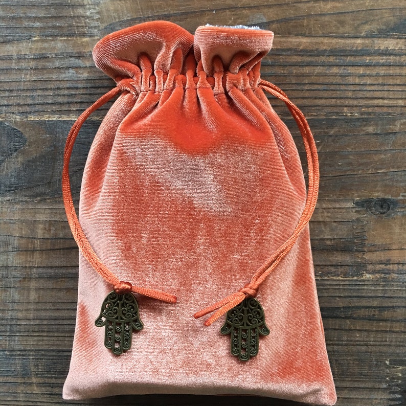 Orange /'Tangerine/' Premium Tarot Bag Oracle Pouch Wicca YOUR CHOICE of CHARMS Magick Tarot Cards Angel. Pagan