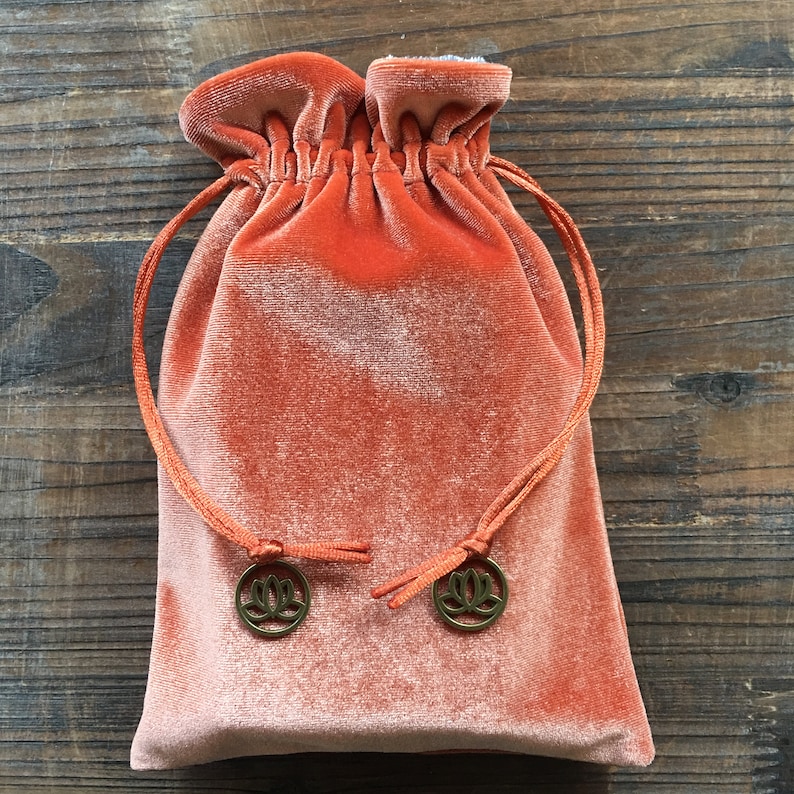 Orange /'Tangerine/' Premium Tarot Bag Oracle Pouch Wicca YOUR CHOICE of CHARMS Magick Tarot Cards Angel. Pagan
