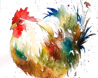 rooster art etsy