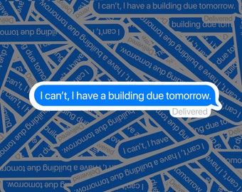 Architecture 'Building due Tomorrow' Sticker