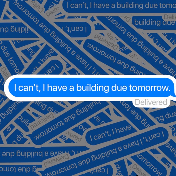 Architecture 'Building due Tomorrow' Sticker