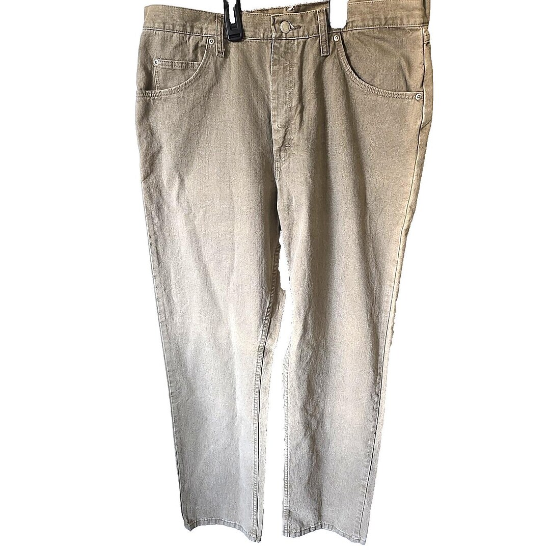 Wrangler Jeans Men's 36x34 Cowboy Cut Slim Fit Western Pants Brown Tan ...