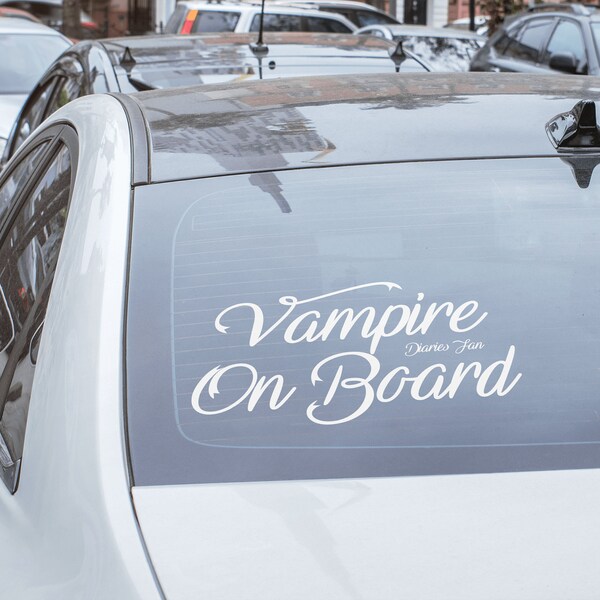 Vampire Diaries Fan On Board Car Window Sticker Decal Vinyl Damon Stefan Salvatore Vervein Merchandise Locket Replica Jewelry Neck Esther