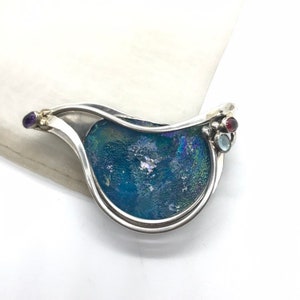 Vintage Handmade Calco Purite Brooch Pendant