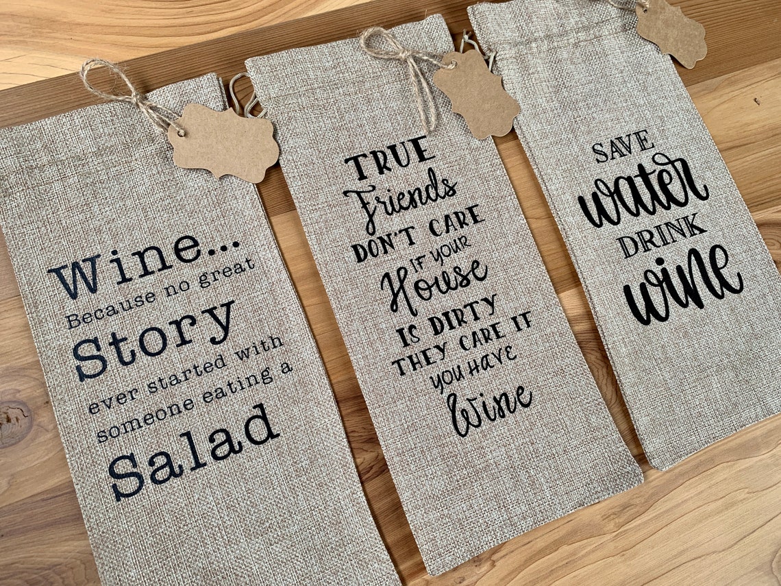 Wine Bag Wine Gift Bags Best Friend Birthday Gifts Wine Etsy