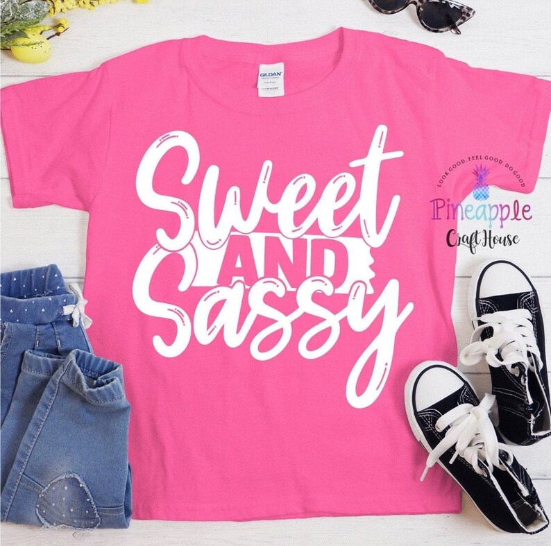 Sweet and Sassy Girls Graphic TShirt Cute Girls TShirt Etsy