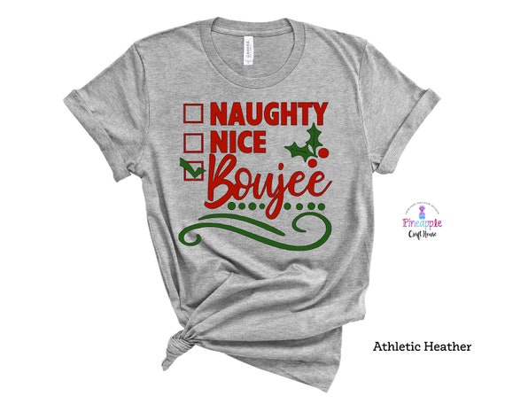 Naughty & Nice Shirt Christmas Shirt for Woman Funny | Etsy
