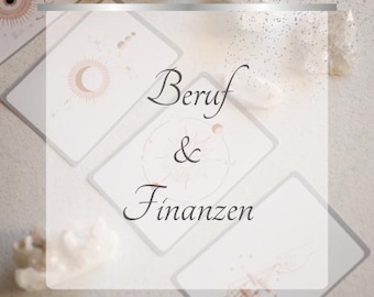 Puede incluir: Cuatro tarjetas blancas con un diseño celestial y el texto "Professional Reading", "Beruf & Finanzen" y "PantaRheiSpiritualCenter".