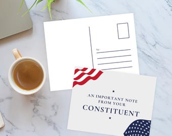 Printable Postcard for Writing Your Elected Officials, Constituent Postcard Download, An Important Message From Your Constituent,