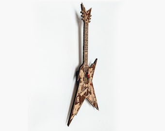 Dimebag Darrell Inspired Wooden Guitar Wall Clock