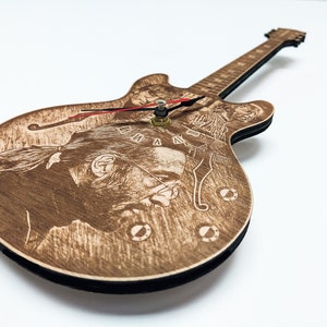 John Lennon Inspired Wooden Guitar Wall Clock