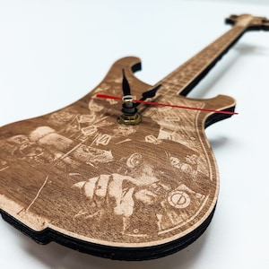 Lemmy Kilmister ver2 Inspired Wooden Guitar Wall Clock