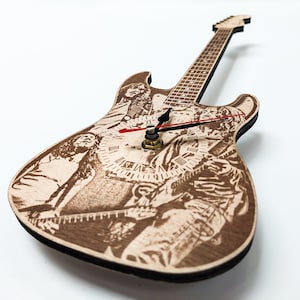 John Frusciante Inspired Wooden Guitar Wall Clock