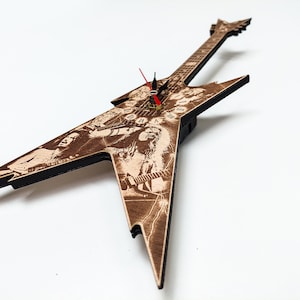 Dimebag Darrell Inspired Wooden Guitar Wall Clock