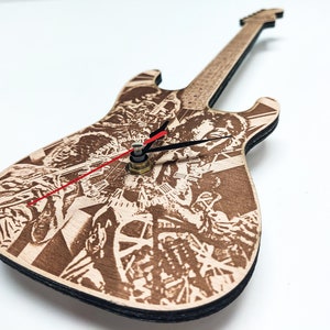 Eddie Van Halen Inspired Wooden Guitar Wall Clock