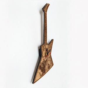 James Hetfield inspirierte hölzerne Gitarre Wanduhr