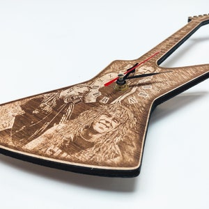 James Hetfield Inspired Wooden Guitar Wall Clock