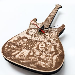 Kirk Hammett Inspired Wooden Guitar Wall Clock