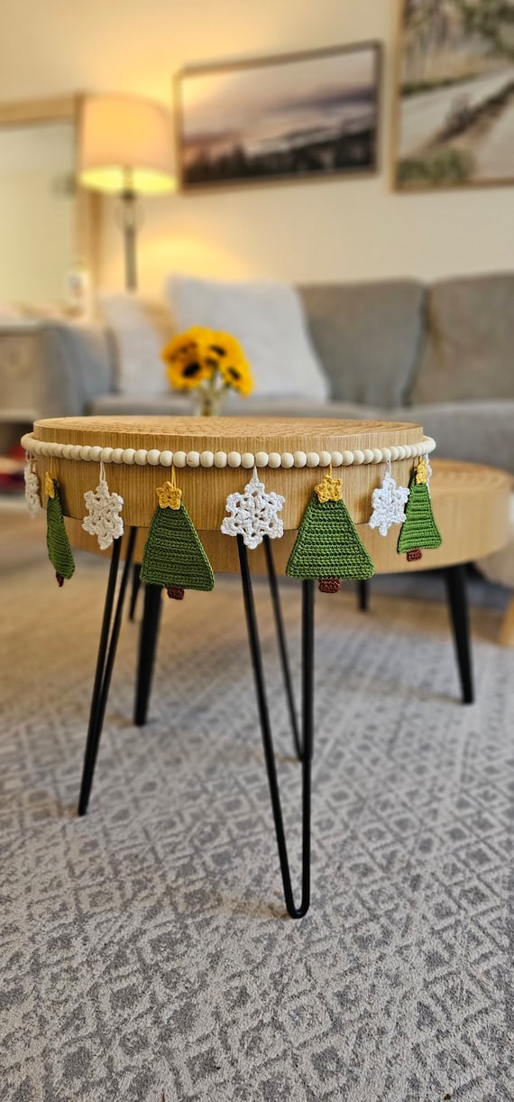 Christmas Tree Snowflake Crochet Garland Pattern (PDF Download)