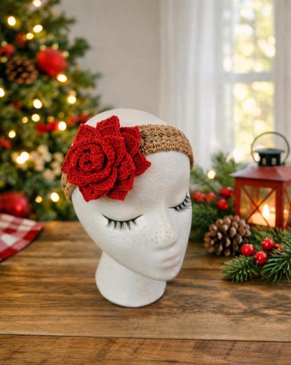 Crochet Flower Headband Pattern | Boho Floral Head Wrap | Beginner Friendly PDF
