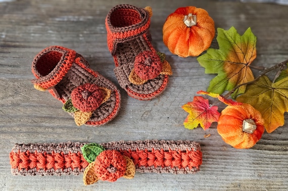 PDF Pattern Baby sandals and Headband for 3-6 months old, crochet pattern
