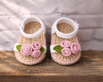 Sofort PDF Häkelanleitung für Baby Sandalen. 3-6 Monate
