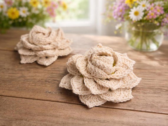 Crochet Lotus Flower Pattern • Detailed Instructions • Digital Download