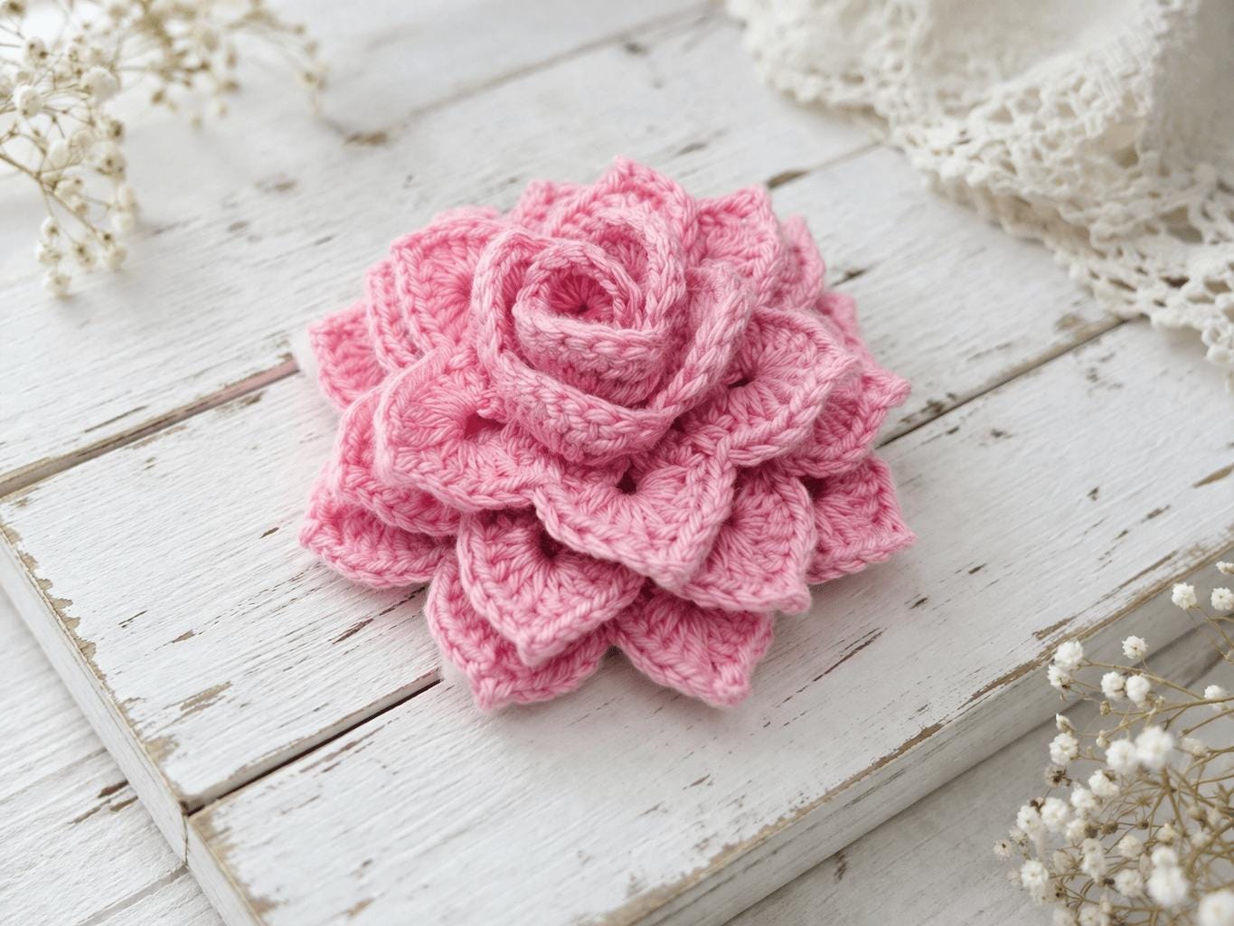 Lotus flower crochet - Etsy 日本