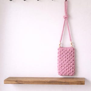 Pink Crochet Phone Pouch Pattern, Crossbody Bag PDF Tutorial