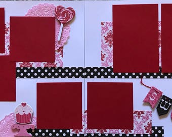 Sweet pre made two page scrapbook layout