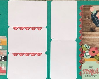 For With God pre made two page 12x12 scrapbook layout