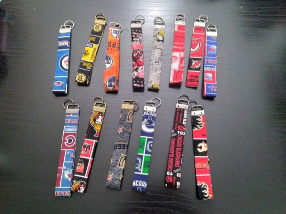 NHL Hockey Keyfobs Wristlets Keychains Etsy