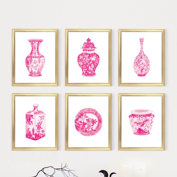 Pink Pagoda Print Etsy