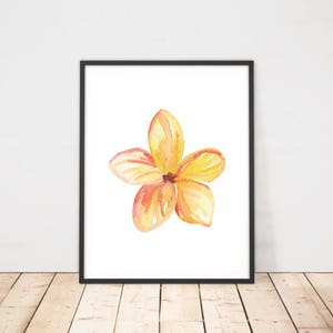 Watercolor Frangipani Art Printable, Instant Download tropical flower print tropical print tropical floral art, Hawaii art hawaii print gift