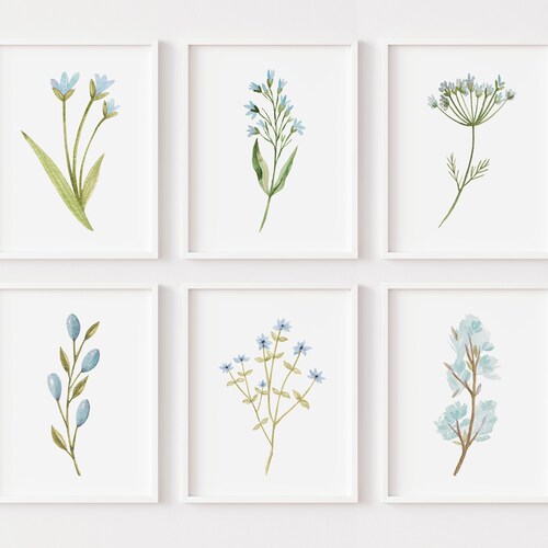 Watercolor Wild Flowers Printable Art Set of 6 Instant - Etsy