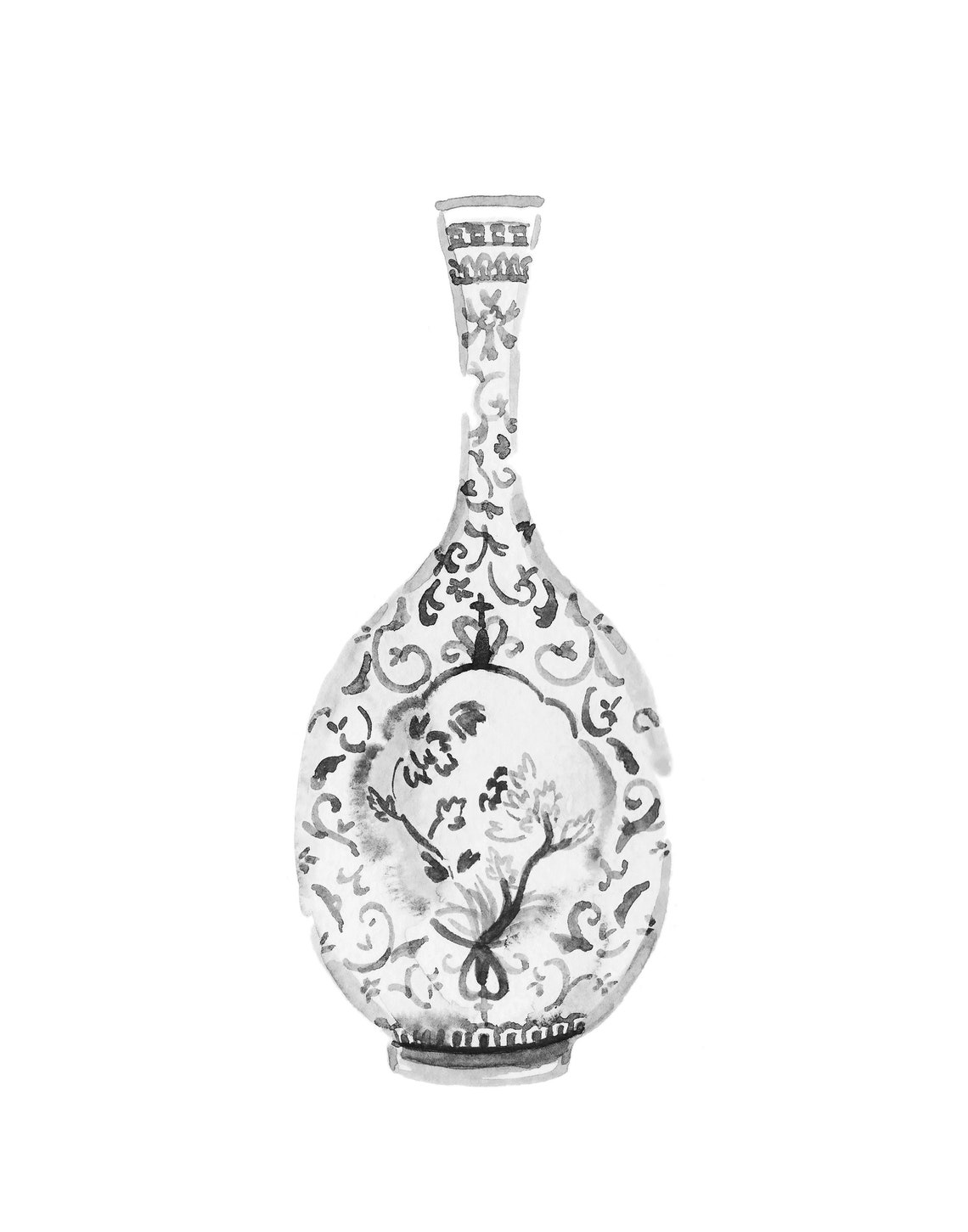 Watercolor Chinoiserie Vases Printable Art Set of 6 Prints Etsy