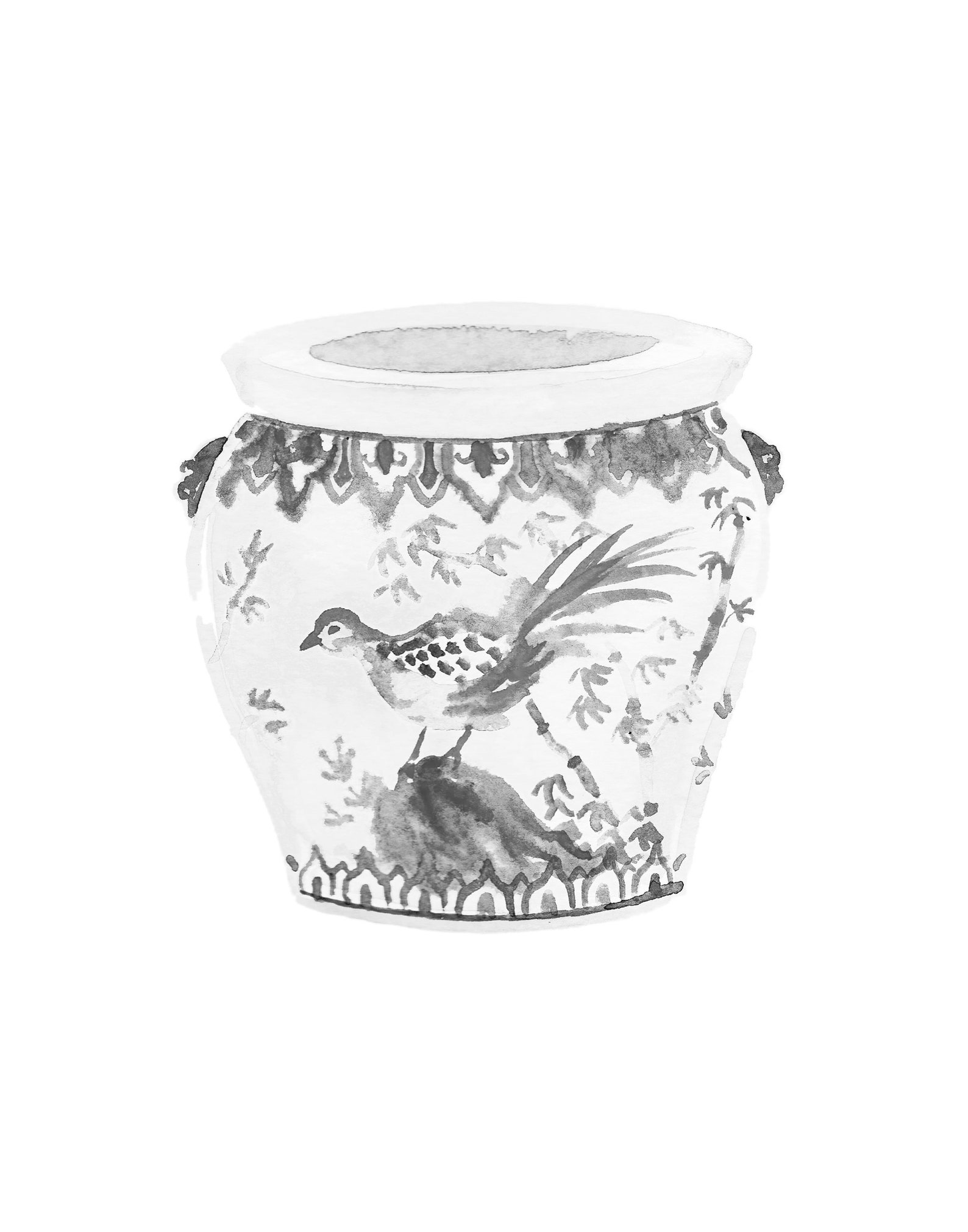 Watercolor Chinoiserie Vases Printable Art Set of 6 prints Etsy