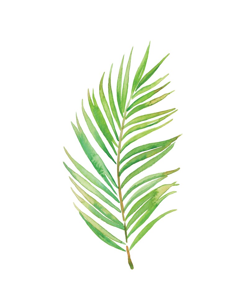 Watercolor Palm Leaf Art Printable Instant Download DIY Art Etsy