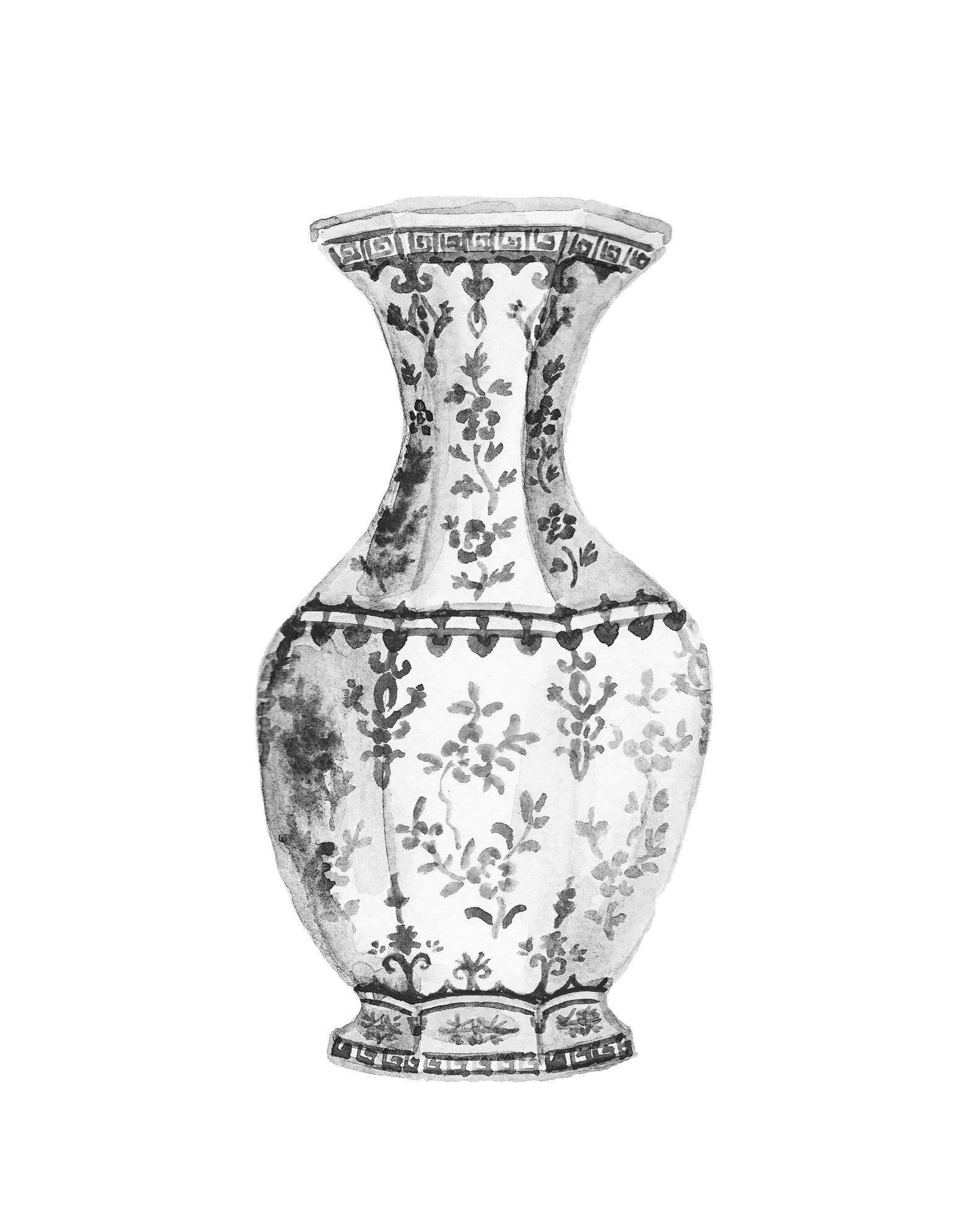 Watercolor Chinoiserie Vases Printable Art Set of 6 Prints Etsy