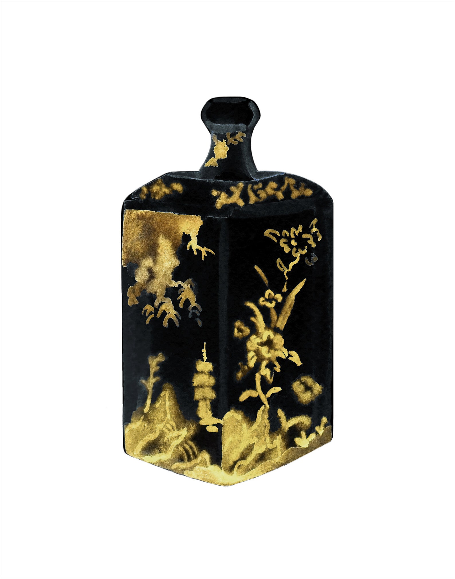 Gold & Black China Printable Art Set of 4 Instant Digital Etsy