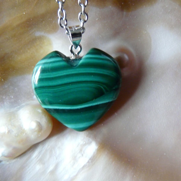 Pendentif Cœur Malachite