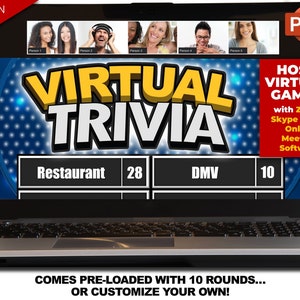 Virtual Trivia Party Game Download / Play on Zoom! / PC, Mac, iPhone, iPad / Game Night / Make Your Own Game / with Scoreboard!
