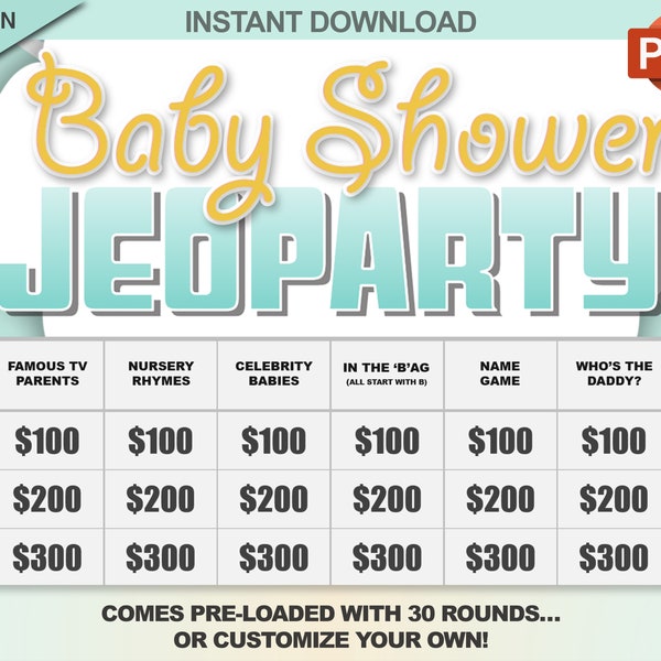 Baby Jeopardy Game Etsy