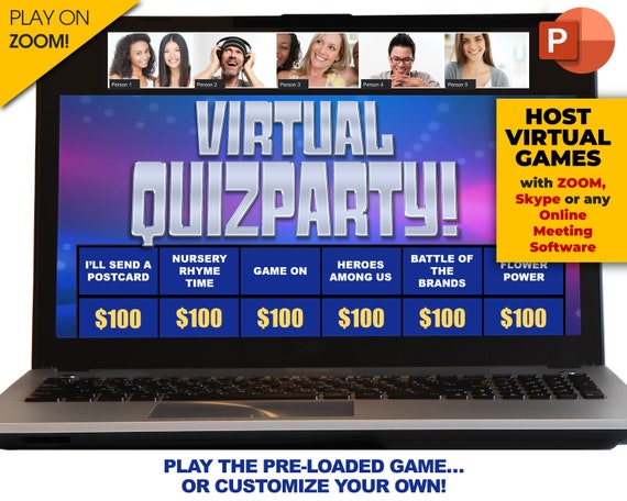 Virtual Quizparty Trivia Game Play On Zoom Pc Mac Etsy