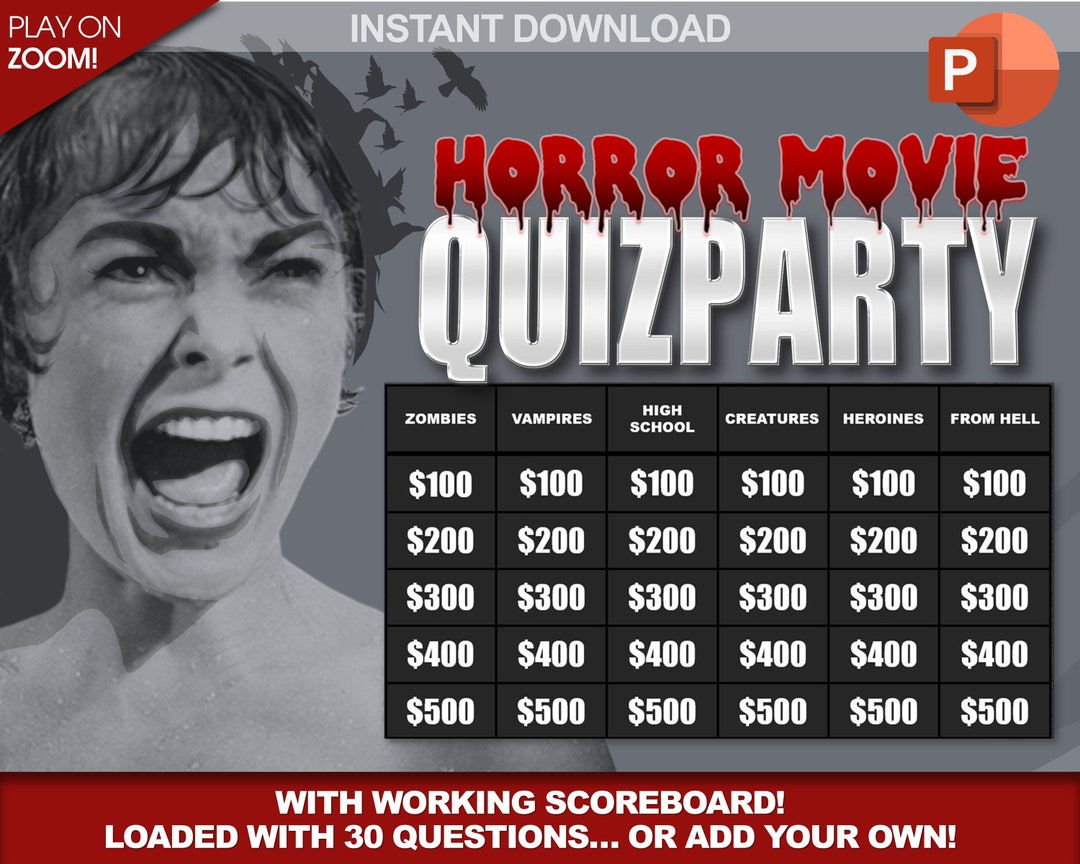 Halloween Horror Quizparty Trivia Game W/ Working Scoreboard ...