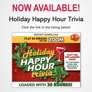 Virtual Happy Hour Trivia Game Download / Play on Zoom / PC, Mac, iPhone, iPad / Game Night / Make Your Own Game / with Scoreboard image 8