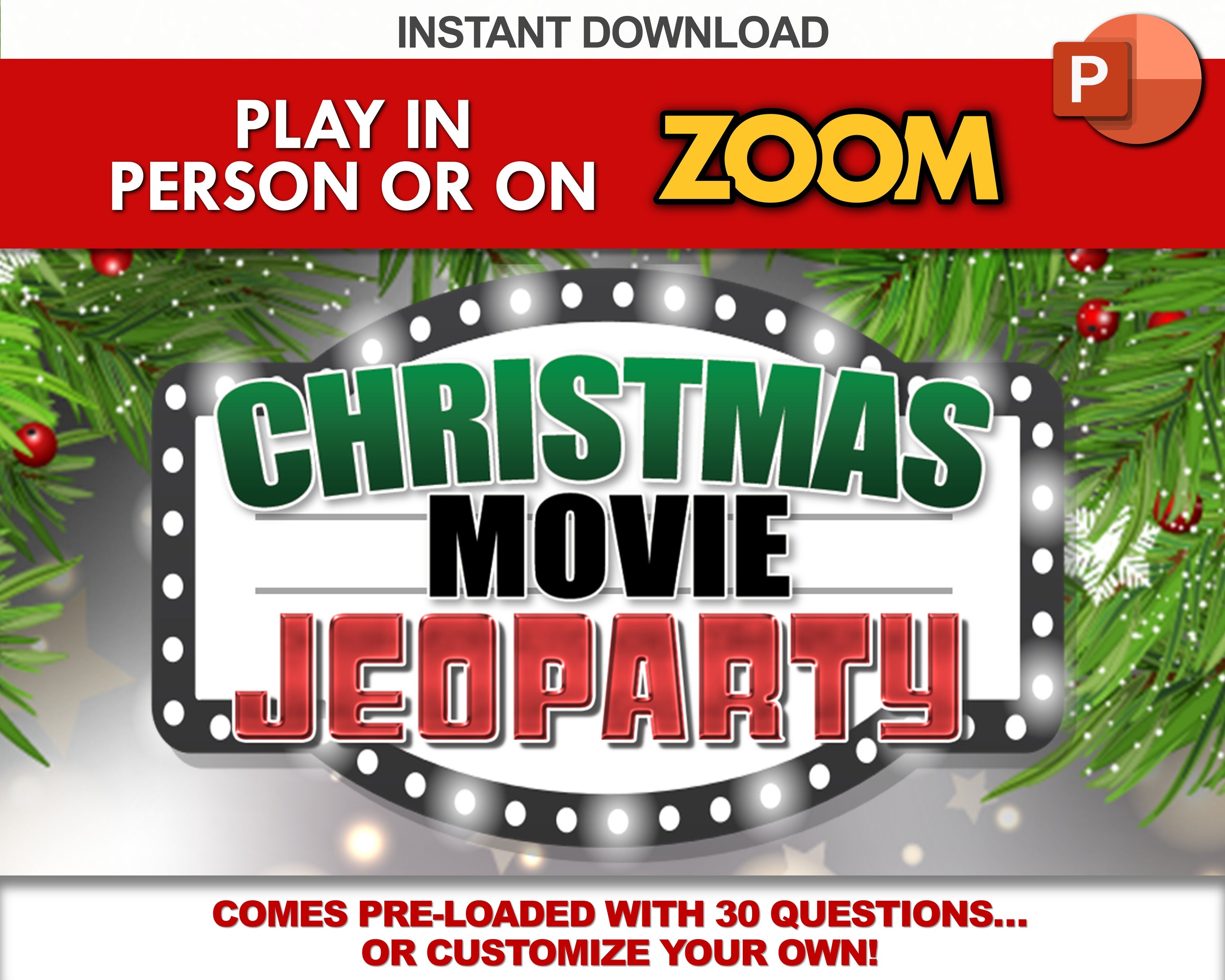 Christmas Movie Jeoparty Powerpoint Game W Scoreboard Pc Etsy