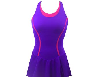 2023 Figure Skating Dress - Purple - Pink - Training - Test - Competition - Attached Bra and Panty - Fully Lined - Easy returns - Free Ship