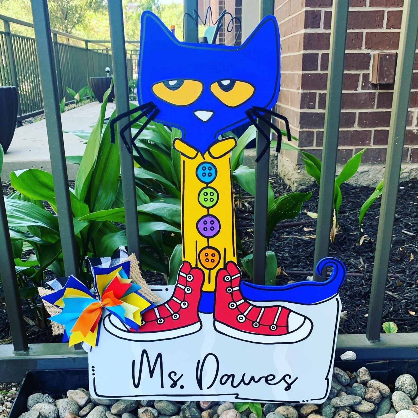 Pete the Cat Door Sign Teacher Door Sign Owl Door Sign Teacher Appreciation Custom Door Hanger