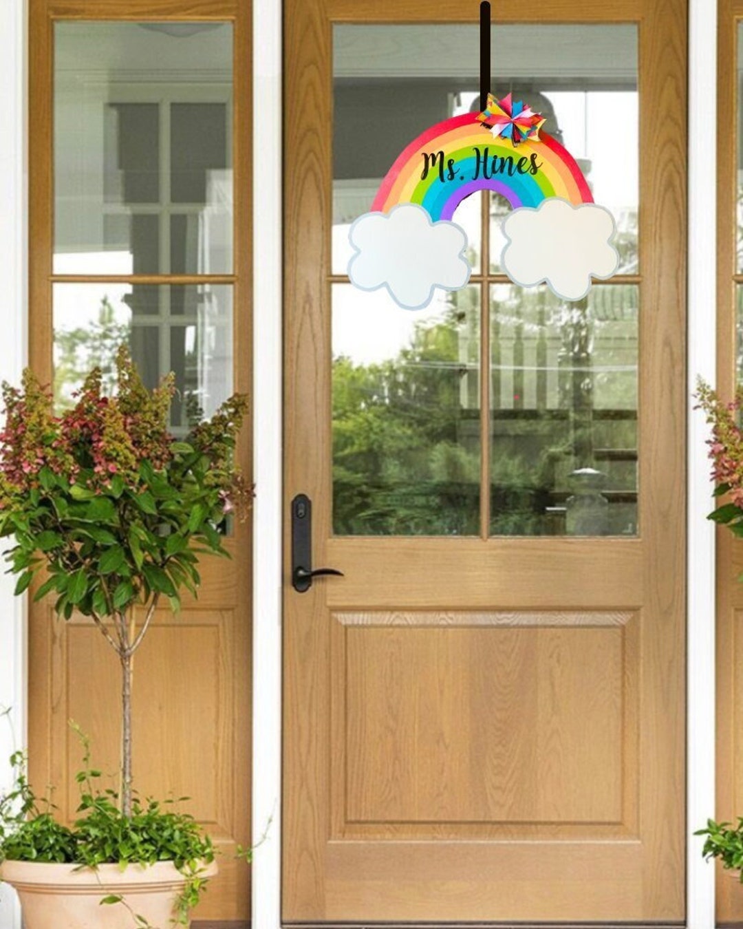 Rainbow Door Hanger Door Sign Teacher Appreciation Custom Door Hanger ...